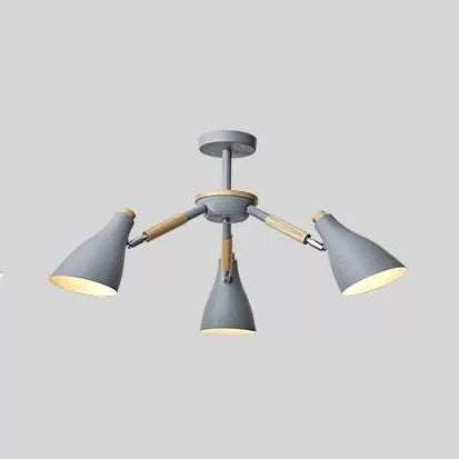 Rotatable Metal Bottle Chandelier 3 Lights Nordic Stylish Hanging Light for Dining Table Grey Clearhalo 'Ceiling Lights' 'Chandeliers' Lighting' options 54628_b6ac48b5-39e0-4669-8151-3ce4fa196b6c