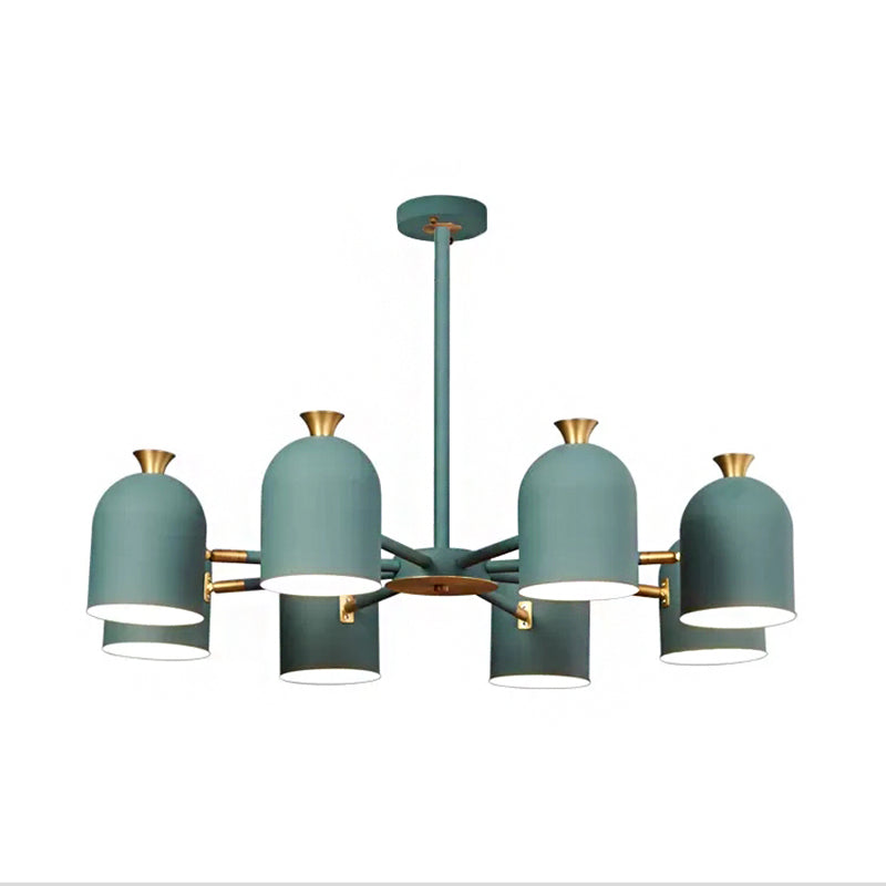 Rotatable Macaron Style Hanging Light Cup Shade 8 Lights Metal Chandelier for Dining Room Clearhalo 'Ceiling Lights' 'Chandeliers' Lighting' options 54669