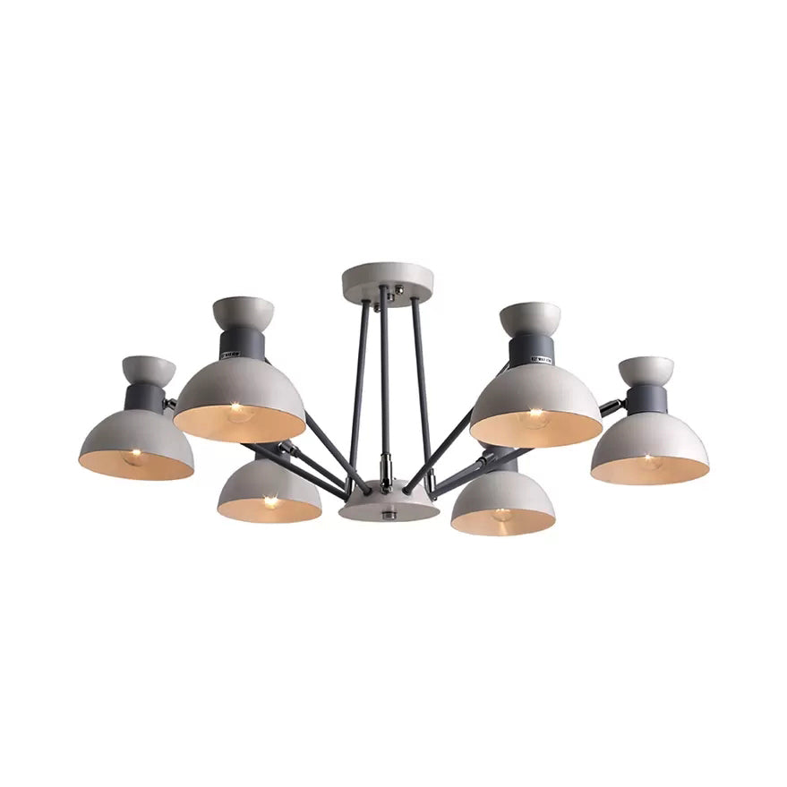 Rotatable Metal Domed Hanging Light Living Room 6 Heads Modern Chandelier Light Clearhalo 'Ceiling Lights' 'Chandeliers' Lighting' options 54709