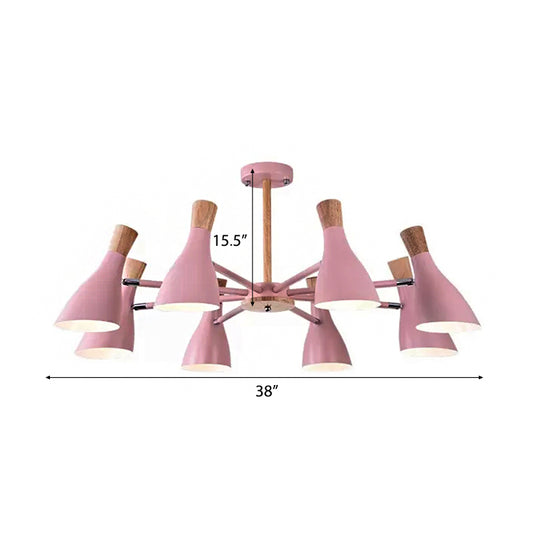 Rotatable Bottle Shape Chandelier Kids Metal Suspension Light in Pink for Nursing Room Clearhalo 'Ceiling Lights' 'Chandeliers' Lighting' options 54787