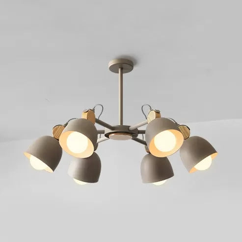 Rotatable Nursing Room Chandelier Metal 6 Heads Nordic Hanging Pendant Khaki Clearhalo 'Ceiling Lights' 'Chandeliers' Lighting' options 54890_3aa49776-8d4f-47e5-b8a9-f0620c8d7ae8