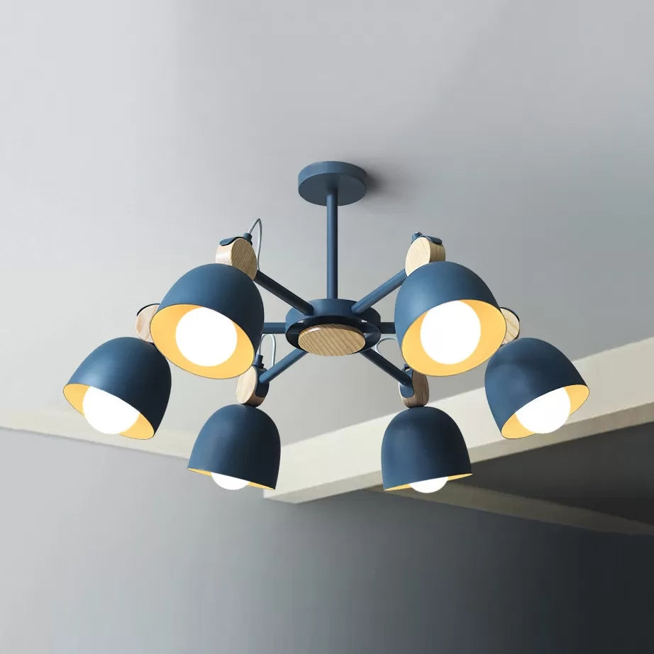 Rotatable Nursing Room Chandelier Metal 6 Heads Nordic Hanging Pendant Blue Clearhalo 'Ceiling Lights' 'Chandeliers' Lighting' options 54894_4ad040db-7a9b-4f3e-99f6-10db5f886f7d
