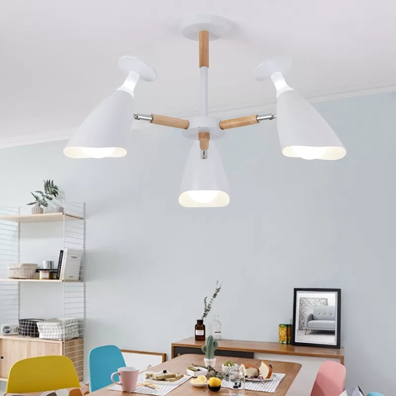 Rotatable Metal Goblet Chandelier Macaron Loft Suspension Light for Baby Bedroom 3 White Clearhalo 'Ceiling Lights' 'Chandeliers' Lighting' options 55283_532cf8b9-b723-4cfa-8a14-508eb3269257