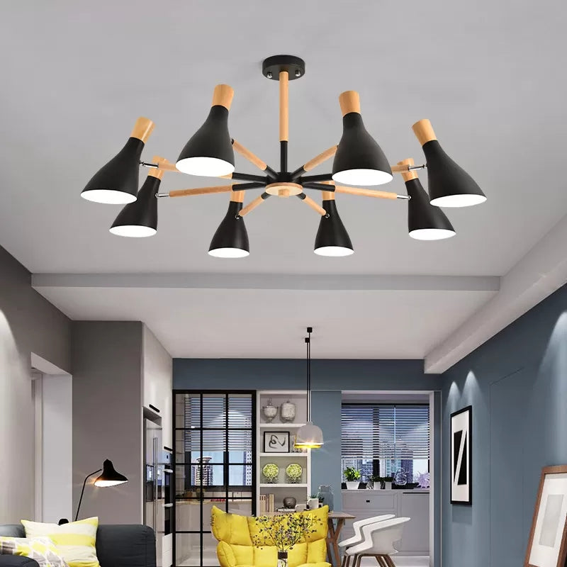 Cloth Shop Bottle Hanging Light Metal Macaron Style Candy Colored Chandelier 8 Black Clearhalo 'Ceiling Lights' 'Chandeliers' Lighting' options 55292_a5f96bc4-e719-41ea-acfd-ce7bc51158af