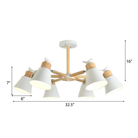 Modern Style Ceiling Pendant Light with Bird Bucket Shade Metal Chandelier for Bedroom Clearhalo 'Ceiling Lights' 'Chandeliers' Lighting' options 55325