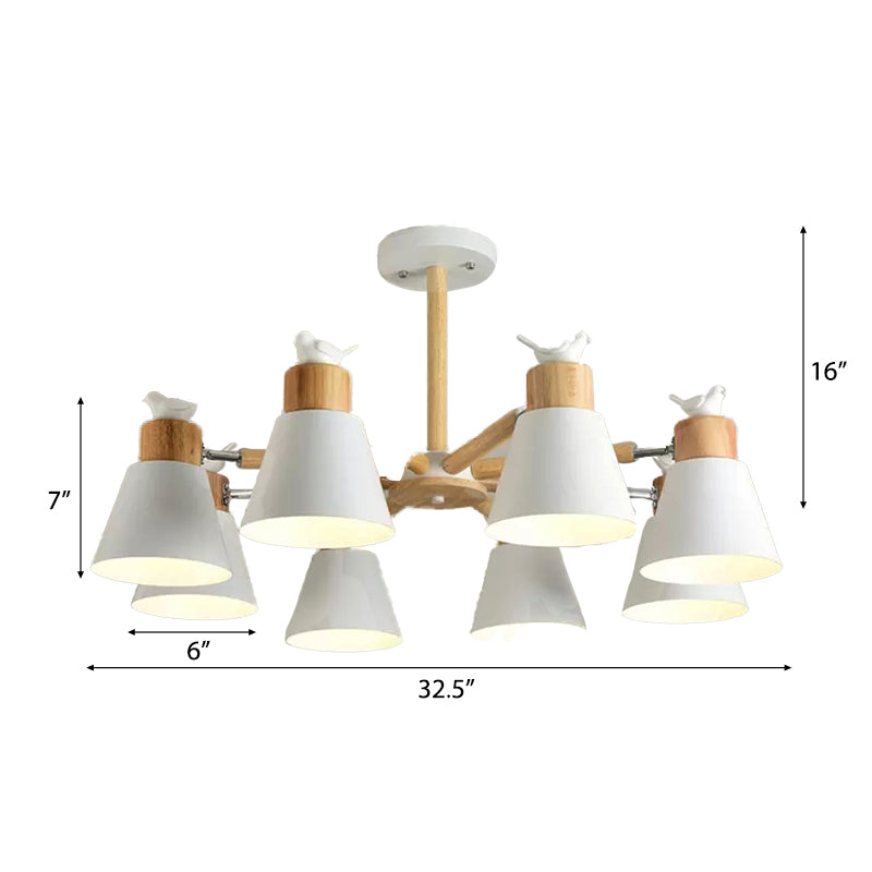 Modern Style Ceiling Pendant Light with Bird Bucket Shade Metal Chandelier for Bedroom Clearhalo 'Ceiling Lights' 'Chandeliers' Lighting' options 55327