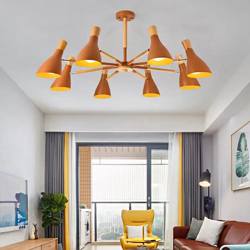 Macaron Half-Bottle Chandelier Metallic Candy Colored Pendant Light for Nursing Room 8 Brown Clearhalo 'Ceiling Lights' 'Chandeliers' Lighting' options 55512_971eb923-921a-4dfb-9b76-f6e03e7ec691