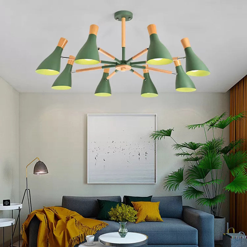 Macaron Half-Bottle Chandelier Metallic Candy Colored Pendant Light for Nursing Room 8 Green Clearhalo 'Ceiling Lights' 'Chandeliers' Lighting' options 55518_8a69a5e1-ac25-42d5-9cf4-ce3e36251071