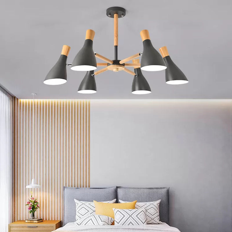 Macaron Half-Bottle Chandelier Metallic Candy Colored Pendant Light for Nursing Room 6 Grey Clearhalo 'Ceiling Lights' 'Chandeliers' Lighting' options 55521_a81728bf-80b7-42a5-9a0e-dd011292cd09