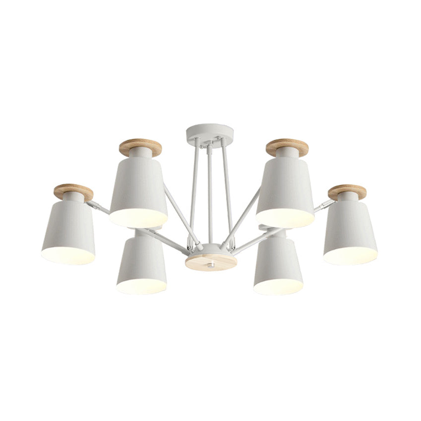 Rotatable Bucket Shade Chandelier Nordic Simple Metal Pendant Light for Living Room Clearhalo 'Ceiling Lights' 'Chandeliers' Lighting' options 55559