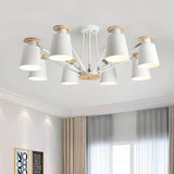 Rotatable Bucket Shade Chandelier Nordic Simple Metal Pendant Light for Living Room Clearhalo 'Ceiling Lights' 'Chandeliers' Lighting' options 55561