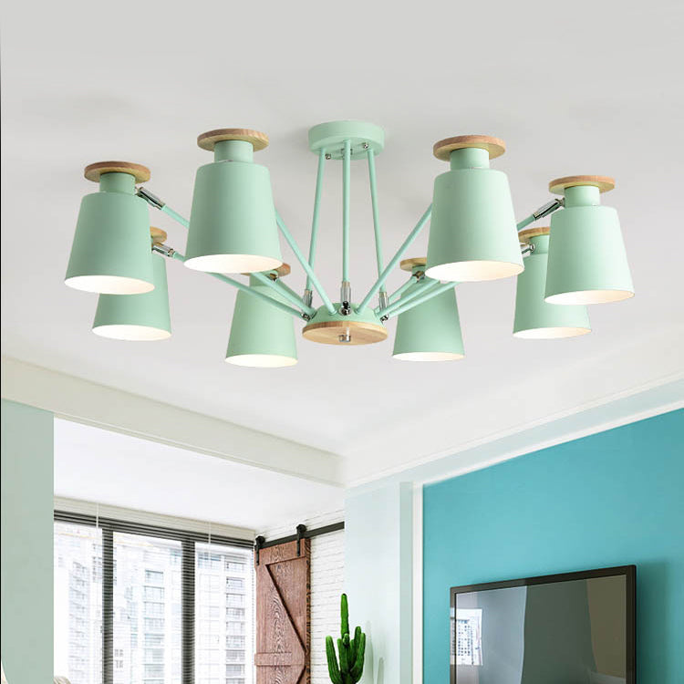 Rotatable Bucket Shade Chandelier Nordic Simple Metal Pendant Light for Living Room Clearhalo 'Ceiling Lights' 'Chandeliers' Lighting' options 55565