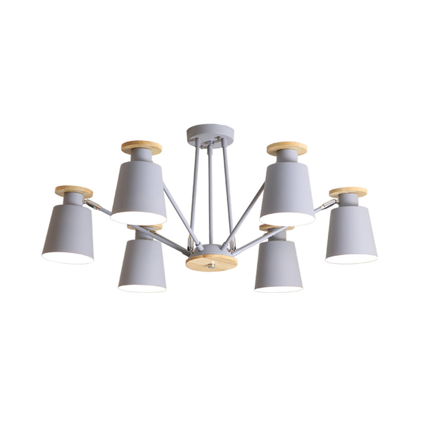 Rotatable Bucket Shade Chandelier Nordic Simple Metal Pendant Light for Living Room Clearhalo 'Ceiling Lights' 'Chandeliers' Lighting' options 55567