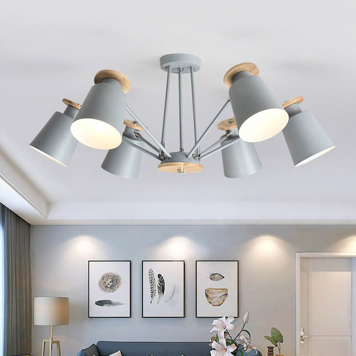 Rotatable Bucket Shade Chandelier Nordic Simple Metal Pendant Light for Living Room Clearhalo 'Ceiling Lights' 'Chandeliers' Lighting' options 55568