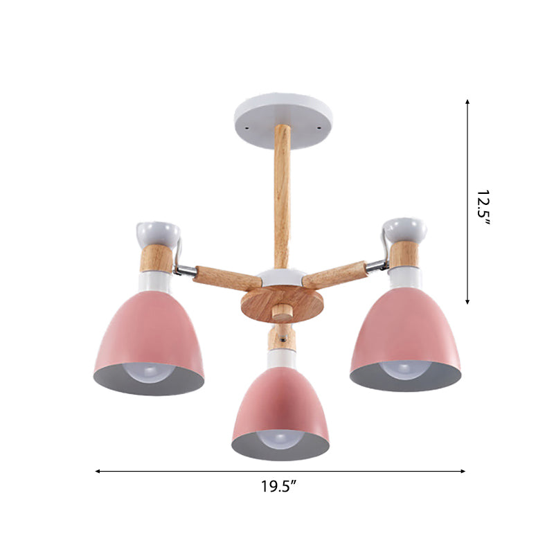 Rotatable Metal Bowl Chandelier Shop Kindergarten Macaron Stylish Hanging Light Clearhalo 'Ceiling Lights' 'Chandeliers' Lighting' options 55595