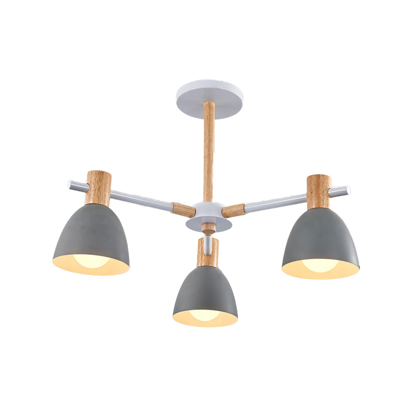 Game Room Bowl Chandelier Metallic Macaron Stylish Candy Colored Hanging Light Clearhalo 'Ceiling Lights' 'Chandeliers' Lighting' options 55630