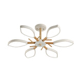 Nordic Style Macaron Style Chandelier Leaf Shade Acrylic Adult Hanging Light for Living Room Clearhalo 'Ceiling Lights' 'Chandeliers' Lighting' options 55672