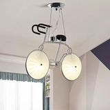 Creative Bicycle Hanging Light Metal Acrylic Chrome Chandelier for Boys Girls Bedroom Clearhalo 'Ceiling Lights' 'Chandeliers' Lighting' options 559146