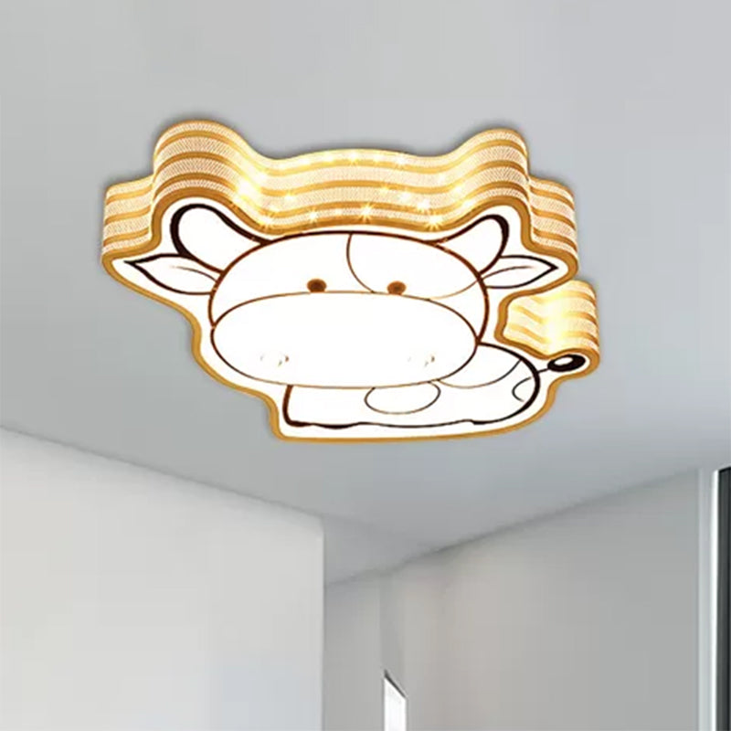 Cartoon Lovely Flush Mount Light Acrylic Metal White LED Ceiling Lamp for Game Room Kid Bedroom Clearhalo 'Ceiling Lights' 'Close To Ceiling Lights' 'Close to ceiling' 'Flush mount' Lighting' 559185