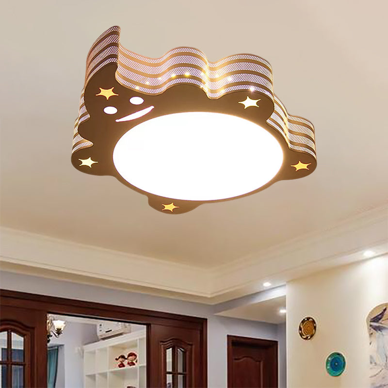 Cartoon Lovely Flush Mount Light Acrylic Metal White LED Ceiling Lamp for Game Room Kid Bedroom Clearhalo 'Ceiling Lights' 'Close To Ceiling Lights' 'Close to ceiling' 'Flush mount' Lighting' 559189