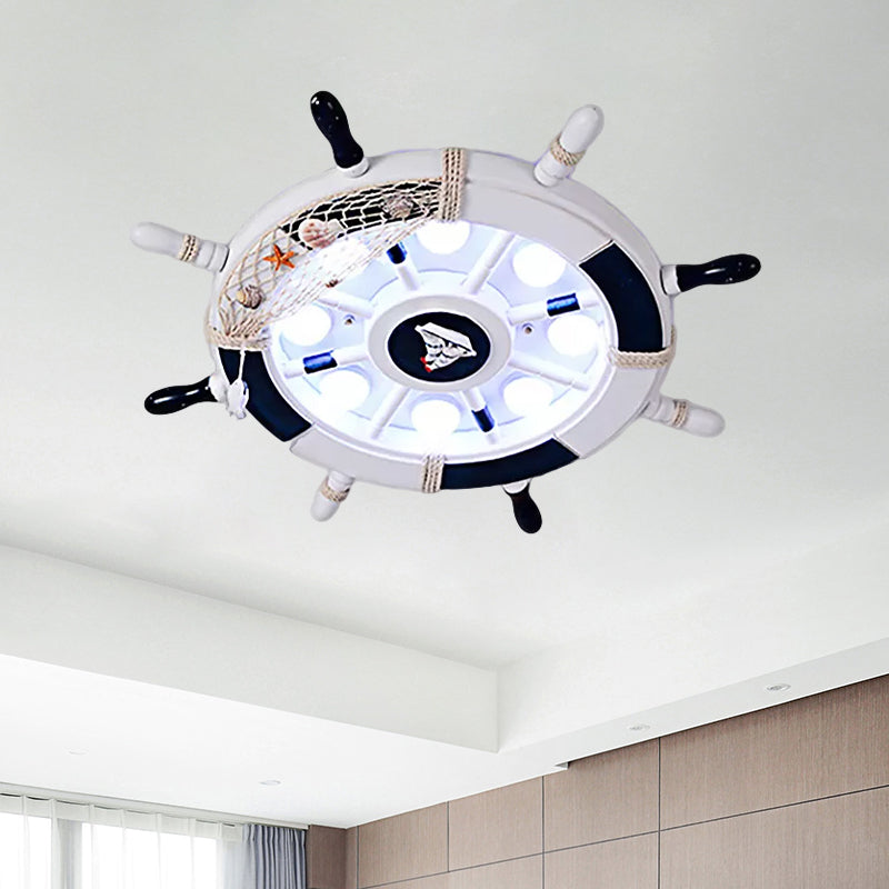 Rudder Shape Flush Mount Light 8 Lights Nautical Stylish Metal Ceiling Lamp for Nursing Room Clearhalo 'Ceiling Lights' 'Close To Ceiling Lights' 'Close to ceiling' 'Flush mount' Lighting' 559209