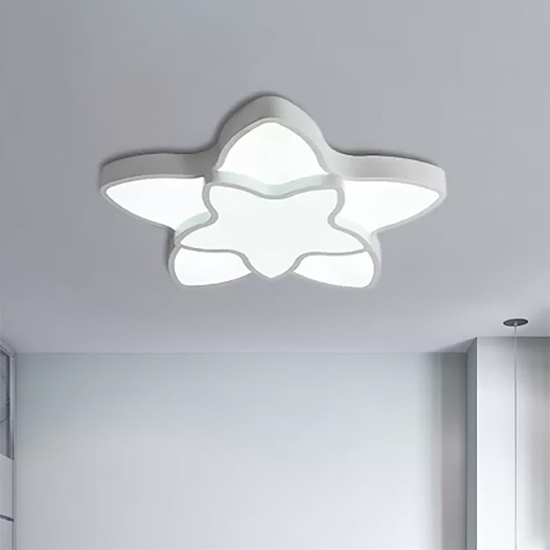 Cartoon Undertint LED Flush Mount Light 2-Star Acrylic Ceiling Lamp for Corridor Kid Bedroom Clearhalo 'Ceiling Lights' 'Close To Ceiling Lights' 'Close to ceiling' 'Flush mount' Lighting' 559216