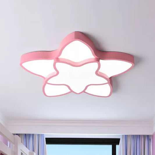 Cartoon Undertint LED Flush Mount Light 2-Star Acrylic Ceiling Lamp for Corridor Kid Bedroom Clearhalo 'Ceiling Lights' 'Close To Ceiling Lights' 'Close to ceiling' 'Flush mount' Lighting' 559217