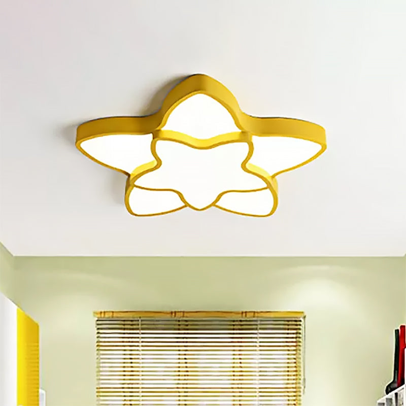 Cartoon Undertint LED Flush Mount Light 2-Star Acrylic Ceiling Lamp for Corridor Kid Bedroom Clearhalo 'Ceiling Lights' 'Close To Ceiling Lights' 'Close to ceiling' 'Flush mount' Lighting' 559218