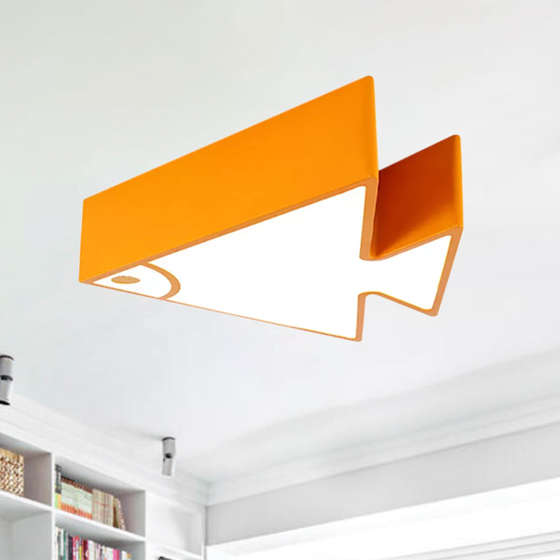 Cartoon Triangle Fish Ceiling Lamp Acrylic LED Flush Mount Light for Child Bedroom Living Room Clearhalo 'Ceiling Lights' 'Close To Ceiling Lights' 'Close to ceiling' 'Flush mount' Lighting' 559220