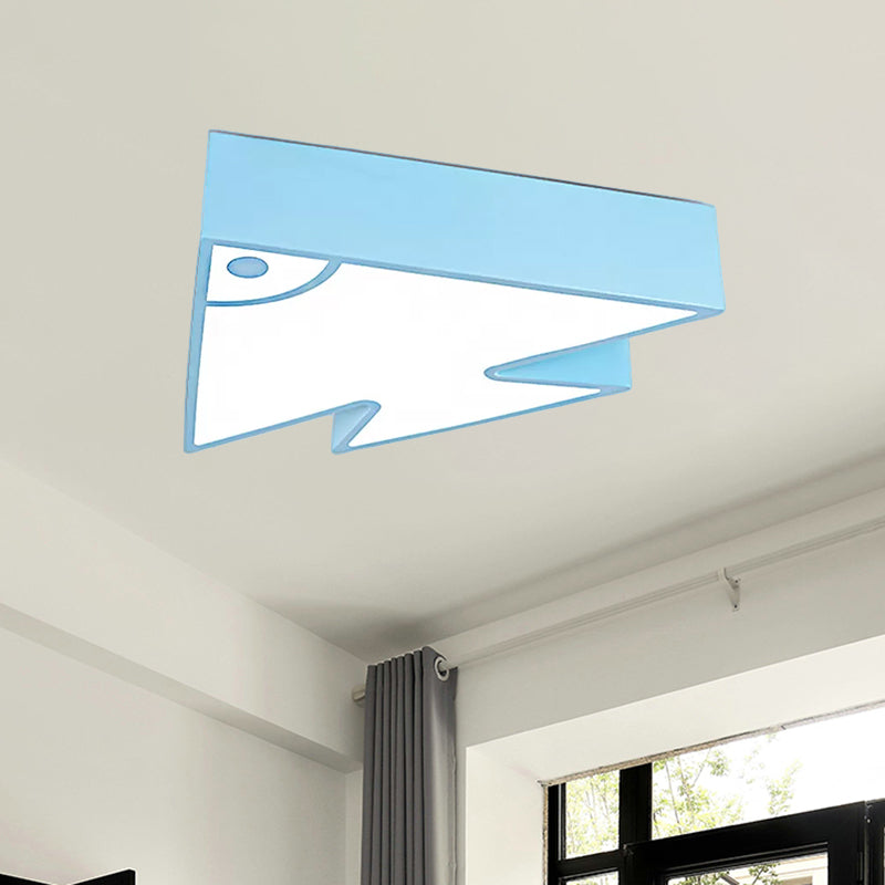 Cartoon Triangle Fish Ceiling Lamp Acrylic LED Flush Mount Light for Child Bedroom Living Room Clearhalo 'Ceiling Lights' 'Close To Ceiling Lights' 'Close to ceiling' 'Flush mount' Lighting' 559221