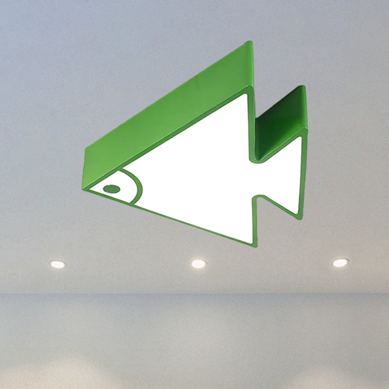 Cartoon Triangle Fish Ceiling Lamp Acrylic LED Flush Mount Light for Child Bedroom Living Room Clearhalo 'Ceiling Lights' 'Close To Ceiling Lights' 'Close to ceiling' 'Flush mount' Lighting' 559222