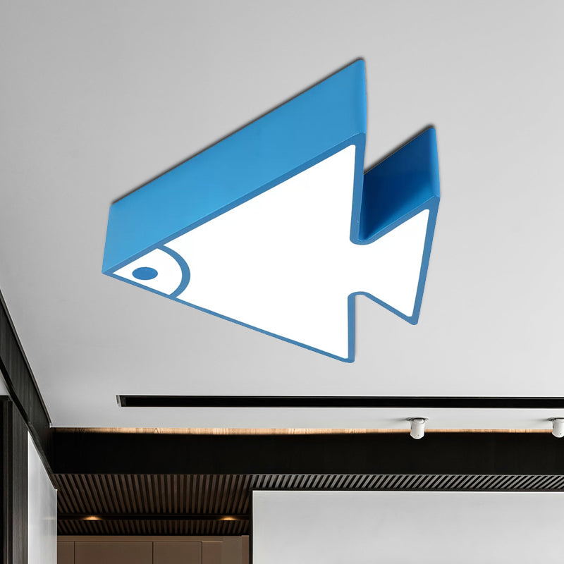 Cartoon Triangle Fish Ceiling Lamp Acrylic LED Flush Mount Light for Child Bedroom Living Room Clearhalo 'Ceiling Lights' 'Close To Ceiling Lights' 'Close to ceiling' 'Flush mount' Lighting' 559223