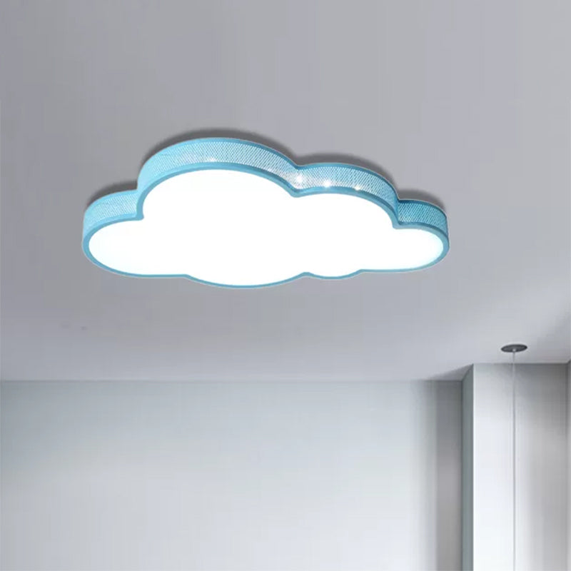 Macaron Perforated Cloud Ceiling Lamp Metal and Acrylic Undertint LED Flush Mount Light for Hallway Clearhalo 'Ceiling Lights' 'Close To Ceiling Lights' 'Close to ceiling' 'Flush mount' Lighting' 559229