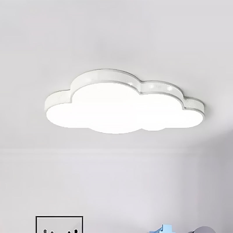 Macaron Perforated Cloud Ceiling Lamp Metal and Acrylic Undertint LED Flush Mount Light for Hallway Clearhalo 'Ceiling Lights' 'Close To Ceiling Lights' 'Close to ceiling' 'Flush mount' Lighting' 559230