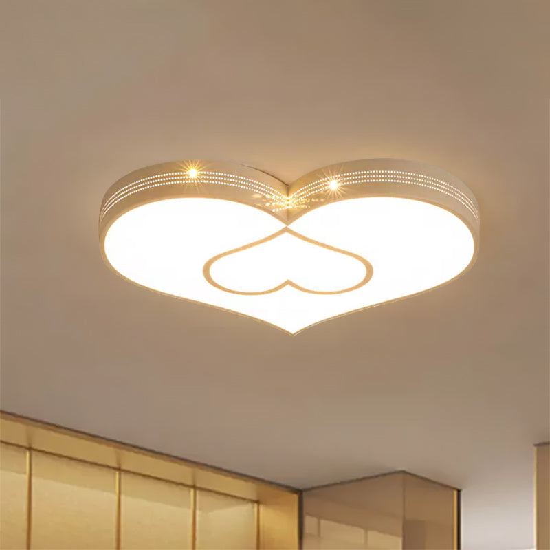 Two-Heart LED Ceiling Light Cartoon Stylish Acrylic Eye-Caring Flush Mount Light for Hallway Clearhalo 'Ceiling Lights' 'Close To Ceiling Lights' 'Close to ceiling' 'Flush mount' Lighting' 559233