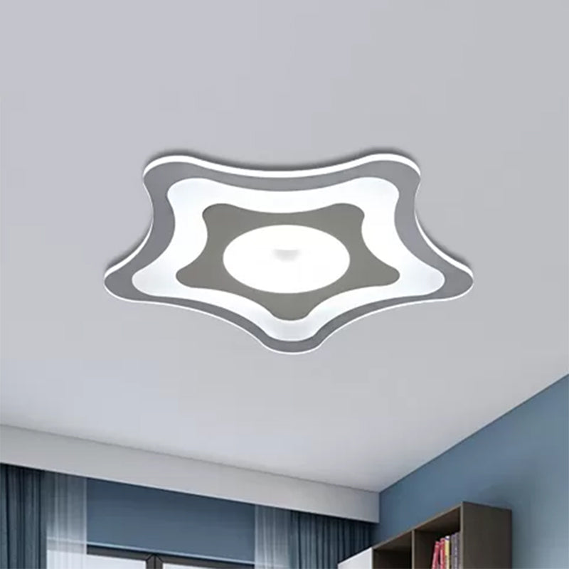 Acrylic Star Slim Panel Ceiling Light Living Room Simple Stylish LED Flush Mount Light in White Clearhalo 'Ceiling Lights' 'Close To Ceiling Lights' 'Close to ceiling' 'Flush mount' Lighting' 559235