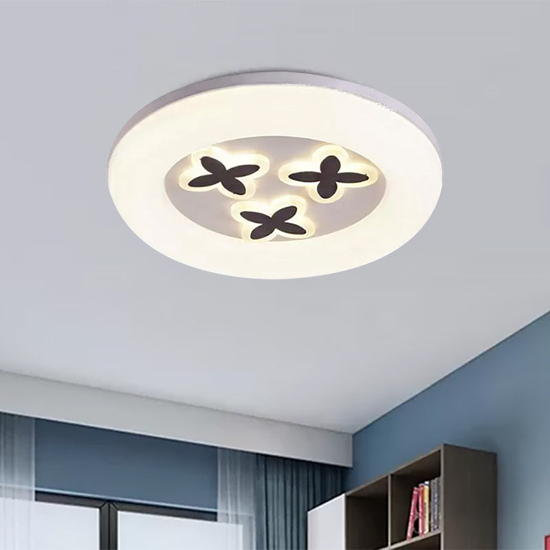 White Circle Flush Ceiling Light Modern Acrylic Metal LED Ceiling Lamp for Corridor Adult Bedroom Clearhalo 'Ceiling Lights' 'Close To Ceiling Lights' 'Close to ceiling' 'Flush mount' Lighting' 559238