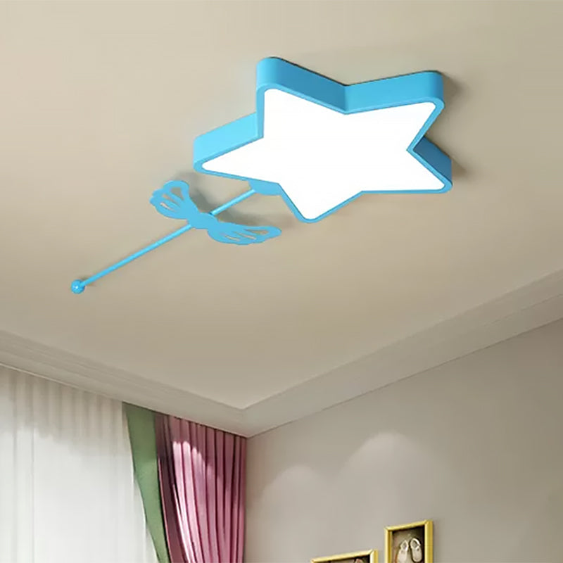 Modern Style Ceiling Light with Star Acrylic Flush Mount Ceiling Fixture for Kid Bedroom Clearhalo 'Ceiling Lights' 'Close To Ceiling Lights' 'Close to ceiling' 'Flush mount' Lighting' 559244