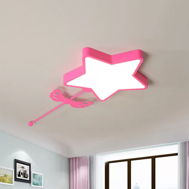 Modern Style Ceiling Light with Star Acrylic Flush Mount Ceiling Fixture for Kid Bedroom Clearhalo 'Ceiling Lights' 'Close To Ceiling Lights' 'Close to ceiling' 'Flush mount' Lighting' 559245