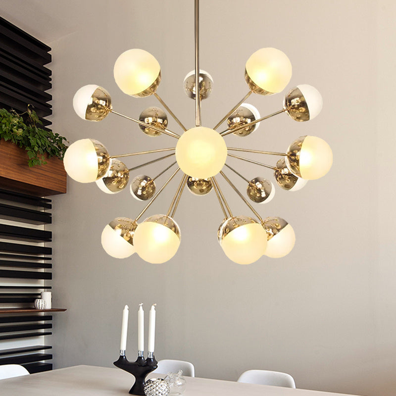 Globe Dining Room Semi Flush Mount White/Clear/Smoke Grey Glass 9/12/15 Lights Contemporary Semi Flush Light in Copper/Chrome/Gold Clearhalo 'Ceiling Lights' 'Close To Ceiling Lights' 'Close to ceiling' 'Glass shade' 'Glass' 'Semi-flushmount' Lighting' 559337