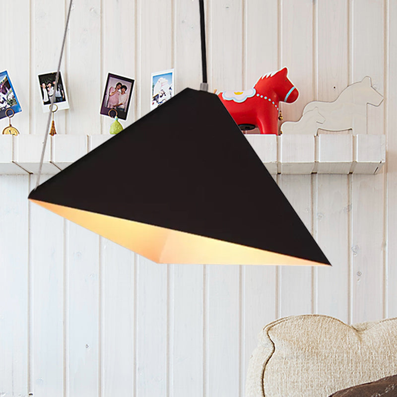 Metal Geometric Pendant Light Fixture Modern Style 1 Light Black Suspension Lamp for Living Room Clearhalo 'Ceiling Lights' 'Modern Pendants' 'Modern' 'Pendant Lights' 'Pendants' Lighting' 559424