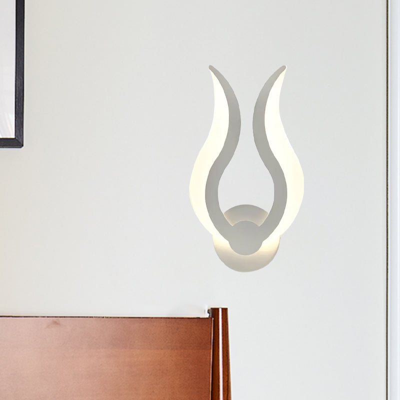 Creative Fire Shaped Wall Light Acrylic Whit LED Wall Sconce for Kitchen Dining Room Clearhalo 'Wall Lamps & Sconces' 'Wall Lights' Lighting' 559454