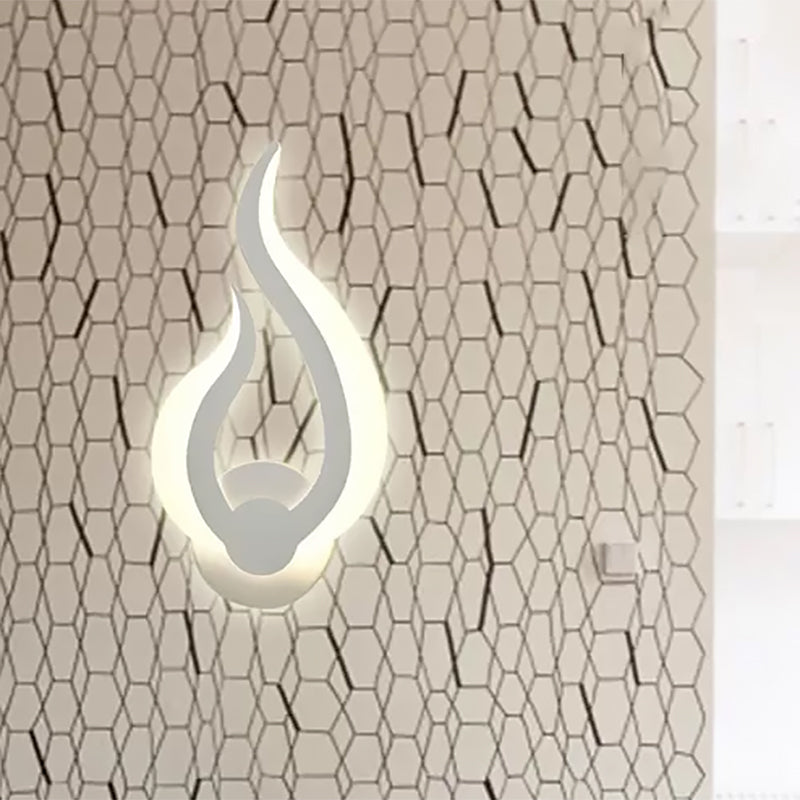 Creative Fire Shaped Wall Light Acrylic Whit LED Wall Sconce for Kitchen Dining Room Clearhalo 'Wall Lamps & Sconces' 'Wall Lights' Lighting' 559455