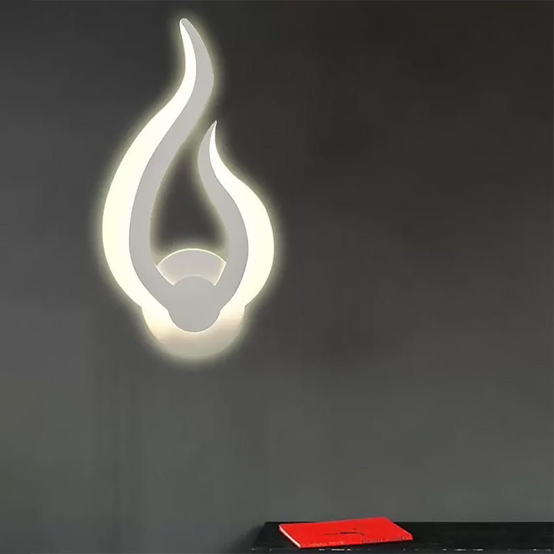 Creative Fire Shaped Wall Light Acrylic Whit LED Wall Sconce for Kitchen Dining Room Clearhalo 'Wall Lamps & Sconces' 'Wall Lights' Lighting' 559456