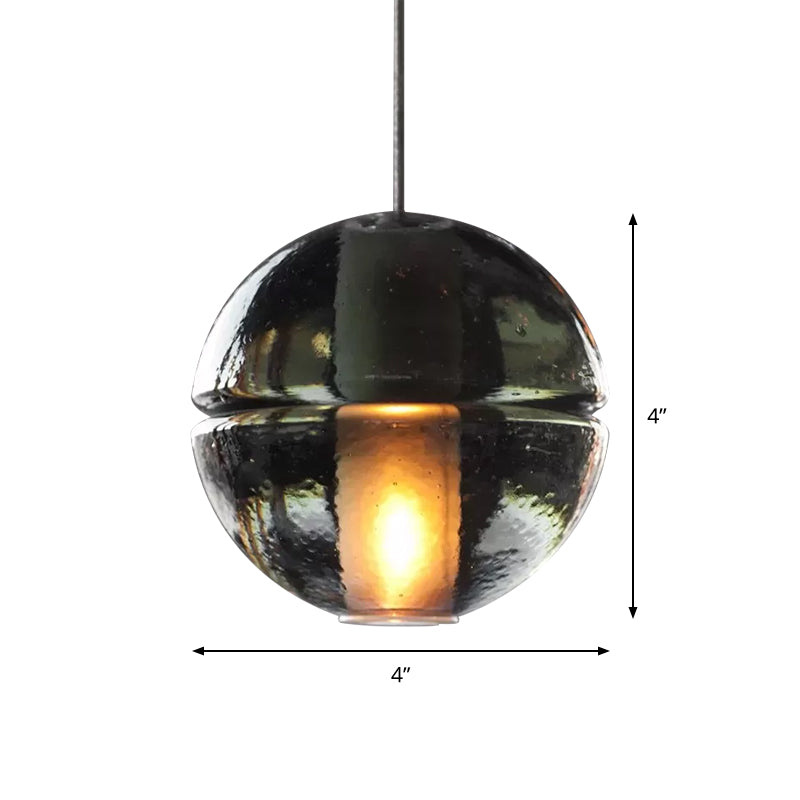 Clear Glass Round Ceiling Light Contemporary 1 Head Pendant Lighting Fixture for Bedroom Clearhalo 'Ceiling Lights' 'Glass shade' 'Glass' 'Modern Pendants' 'Modern' 'Pendant Lights' 'Pendants' Lighting' 559500