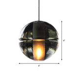 Clear Glass Round Ceiling Light Contemporary 1 Head Pendant Lighting Fixture for Bedroom Clearhalo 'Ceiling Lights' 'Glass shade' 'Glass' 'Modern Pendants' 'Modern' 'Pendant Lights' 'Pendants' Lighting' 559500