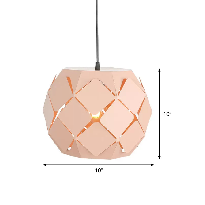 Laser-Cut Hanging Lamp Minimalist Metal 1 Light Living Room Pendant Lighting in Pink Clearhalo 'Ceiling Lights' 'Modern Pendants' 'Modern' 'Pendant Lights' 'Pendants' Lighting' 559531