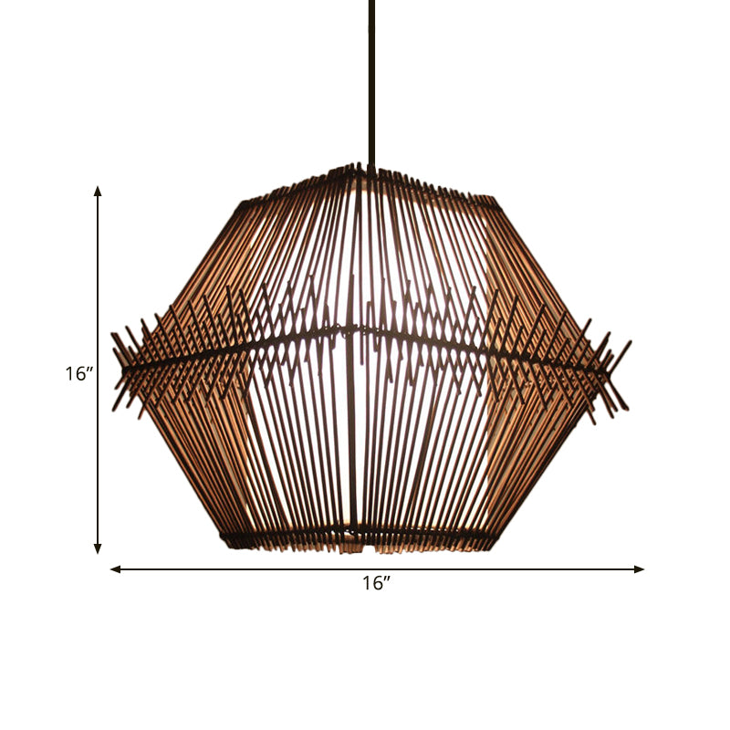 Woven Hanging Ceiling Light Contemporary Bamboo 1 Head Wood Drop Pendant with/without Shade Clearhalo 'Ceiling Lights' 'Modern Pendants' 'Modern' 'Pendant Lights' 'Pendants' Lighting' 559566