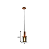 Mini Copper Grenade Pendant Lighting Modernity 1 Bulb Smoke Grey Glass Hanging Light Fixture Clearhalo 'Ceiling Lights' 'Glass shade' 'Glass' 'Modern Pendants' 'Modern' 'Pendant Lights' 'Pendants' Lighting' 559758