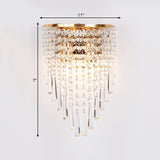 Layered Wall Light Modernism Style Clear Crystal 2 Bulbs Living Room Wall Sconce Lamp in Gold Clearhalo 'Modern wall lights' 'Modern' 'Wall Lamps & Sconces' 'Wall Lights' Lighting' 559909